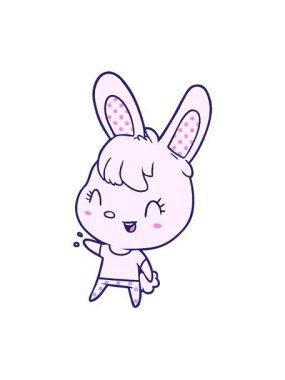 Sevimli tavşan görüntüsünün titreşimli hareketli animasyonu