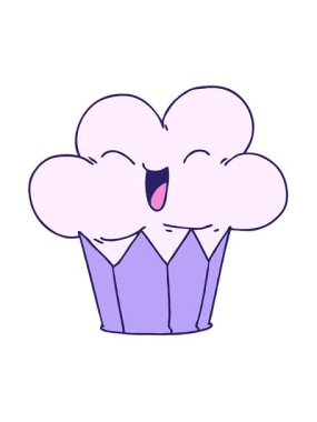 Garip, mutlu pastanın hareketli animasyonu