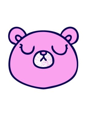 neon ışık efekti el çizimi çizgi film ayısının animasyonu