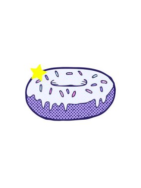 Parlayan yıldızlar çizgi film donut çiziminin animasyonunu etkiler.