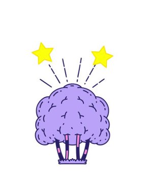 dönen yıldızlar geleneksel dövme stili ağaç tasarımının animasyonu