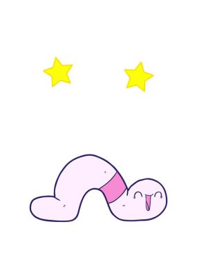 dönen yıldızlar çizgi film solucanının animasyonu