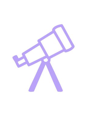 Astronomi teleskop simgesi simgesinin pixelize etkisi canlandırması