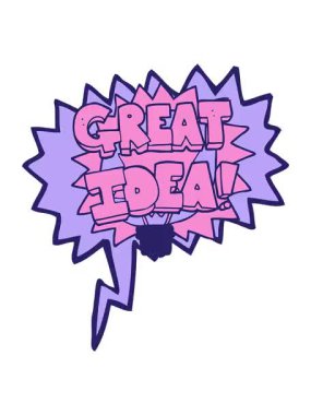 Konuşma baloncuğu çizgi filmi GREAT IDEA 'nın efekt canlandırması