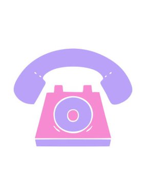 Eski bir telefon simgesinin düz sembolünün canlandırma efektini göster