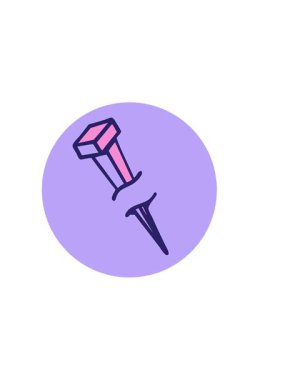 Çizgi film çivisinin yatay titreşimli animasyonu