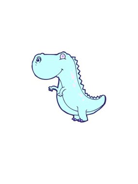 Karikatür dinozor karalamalarının yükselişi ve havada süzülmesi