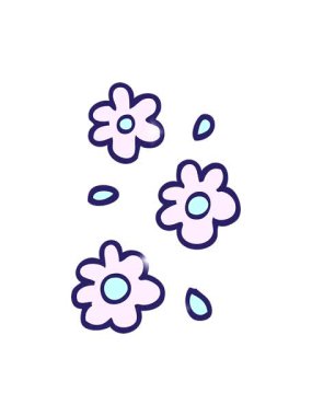 Elle çizilmiş karalama şeklindeki çiçek başlıklarının parıltı etkisi