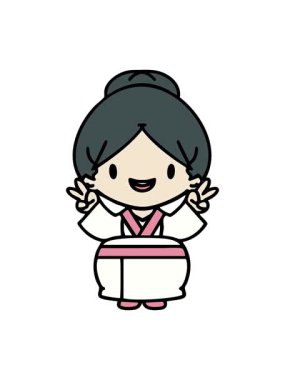 Mutlu Japon gelinin evliliğini kutlayan hareketli animasyonu.