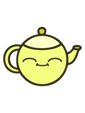 Mutlu bir çaydanlığın sevimli çizgi filminin renk animasyonu değişiyor.