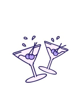 Kırpılan radyal çizgiler martinin bardaklarının birbirine vuruşunu canlandırıyor.