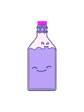 Çizgi film eski su şişesinin animasyonunu aç.