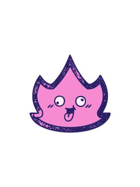 Bir yangının eski grunge desen çizgi filminin satış animasyonu