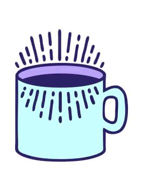 Titreyen hareketli dövme tarzı kahve fincanı.