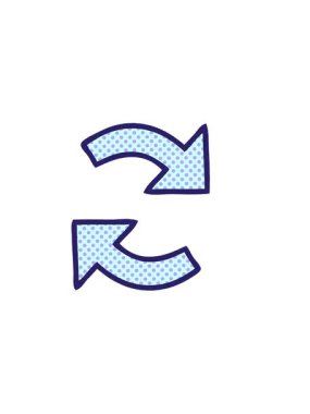 Çizgi roman tarzı geri dönüşüm oklarının yatay titreşimli animasyonu