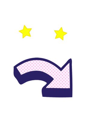 dönen yıldızların çizgi roman tarzı bir ok çizgi filminin animasyonu