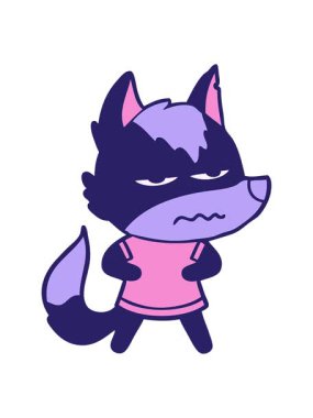 Sinirli bir kurdun çizgi filminin ışık efekti