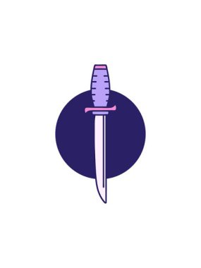 Yıldız patlaması etkisi simgesel dövme tarzı bir hançer görüntüsü