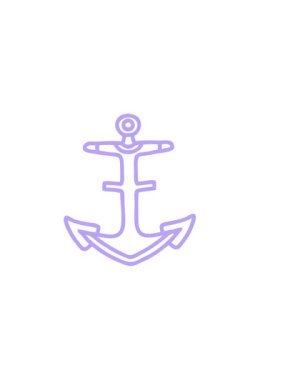 Dövmenin yatay titreşimli animasyonu siyah çizgi biçiminde bir çapa simgesi