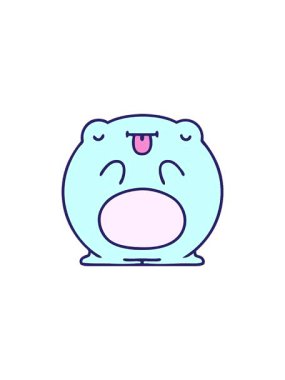 Sevimli kurbağa çizgi filminin radyoaktif parlayan animasyonu