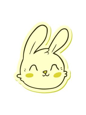 Çizgi film tavşan suratının renk canlandırması