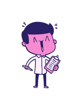 Çizgi film mutlu adam tasarımının parlak ışık efekti.