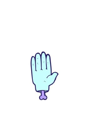 Çizgi film ellerinin zıplama hareketi