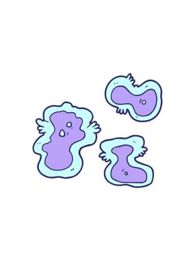 Çizgi film mikroplarının hareketli animasyonu