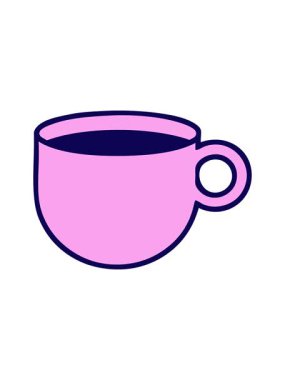 Bir fincan kahvenin dövme tasarımının neon ışık efektleri