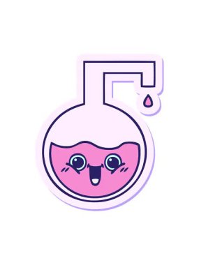 sevimli karikatür bilim deneyinin animasyonunu renklendir