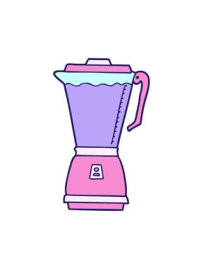 Bir çizgi film yemek işlemcisinin titreşimli hareketi