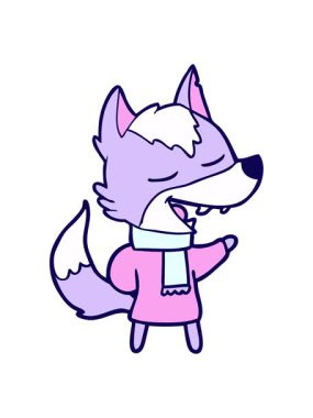 neon ışık efektleri eşarplı kurt çizgi filminin kahkahaları.