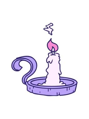 Mum tutucunun titreyen hareketi ve yanan mum.