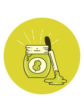 Dövme stili fıstık ezmesi ikonunun renk canlandırması