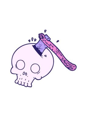 Kafatasında çizgi film baltası canlandırması