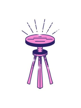 Tahta bir dışkı çiziminin ışıltılı etkisi