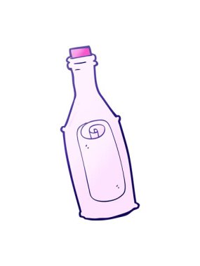 Şişedeki çizgi film mesajının basıncının canlandırılması