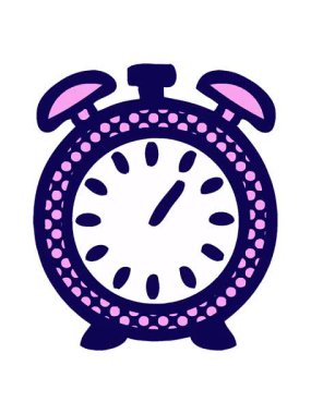 Bir alarmlı saatin çizgi roman tarzı çizgi filminin neon ışık efekti animasyonu