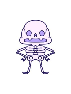 Eşsiz özgüvenin ürkütücü iskeletinin karikatür animasyonunun basıncını patlatmak