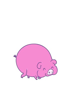 Çizgi film domuzunun zıplama hareketi