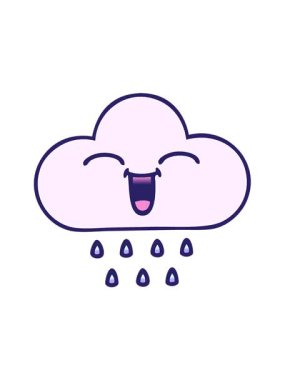 Bir yağmur bulutunun gölgeli çizgi filminin hareketli animasyonunu oynat