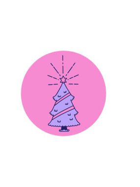 Bir yılbaşı ağacının yıldızlı simgesinin yatay titreşimli animasyonu