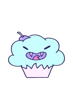 Korkunç bir cadılar bayramı vampir kekinin hareketli animasyonu.