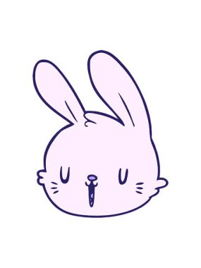 Çizgi film tavşan yüzünün parlak ışık efekti