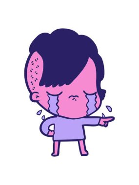 karikatür ağlayan kızı suçlayan animasyon efekti