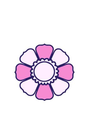 Süslü bir çiçeğin dövme stili çizgi filmini genişletiyorum.