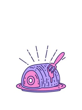 Geleneksel dövme stili bifteğin hareketli canlandırması