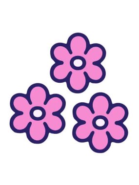 Bir çiçeğin karikatür elementinin titreşimli hareketi