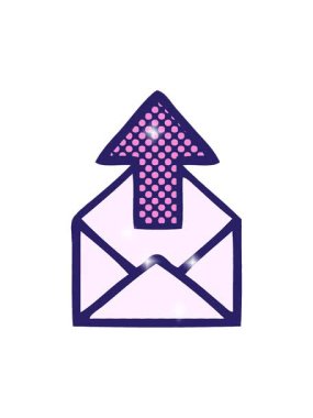 Bir e-posta işaretinin çizgi roman tarzı animasyonunun simge etkisi