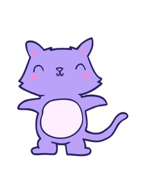 Eğlenceli bir çizgi film kedi çiziminin hareketli animasyonu